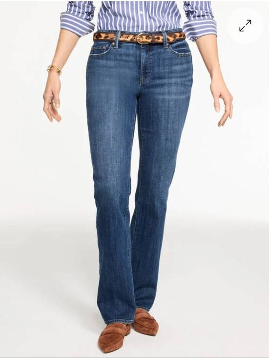 Talbots Denim - Talbots Women Signature Boot Cut Dark Blue Denim Jeans Size 6 NWT